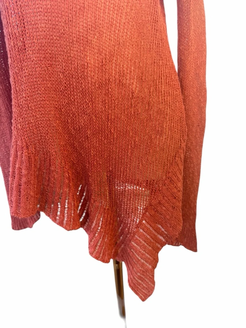 Eileen Fisher Coral Knit Asymmetrical Sweater Tunic Small Boho - Picture 6 of 8